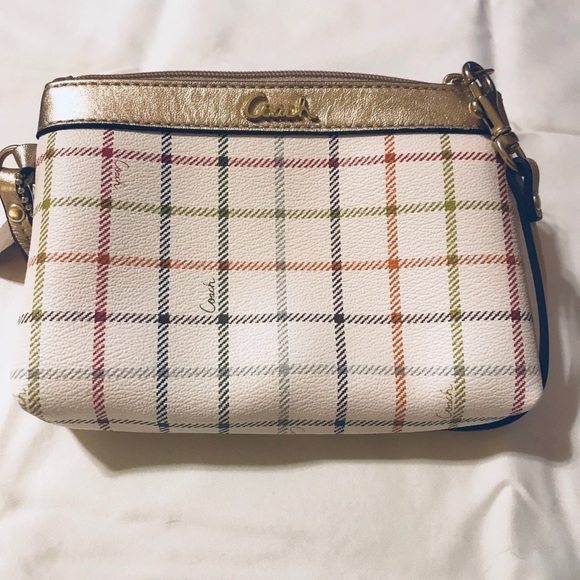 🆕👛Coach Heritage Tattersall Wristlet Multicolor - Picture 2 of 4